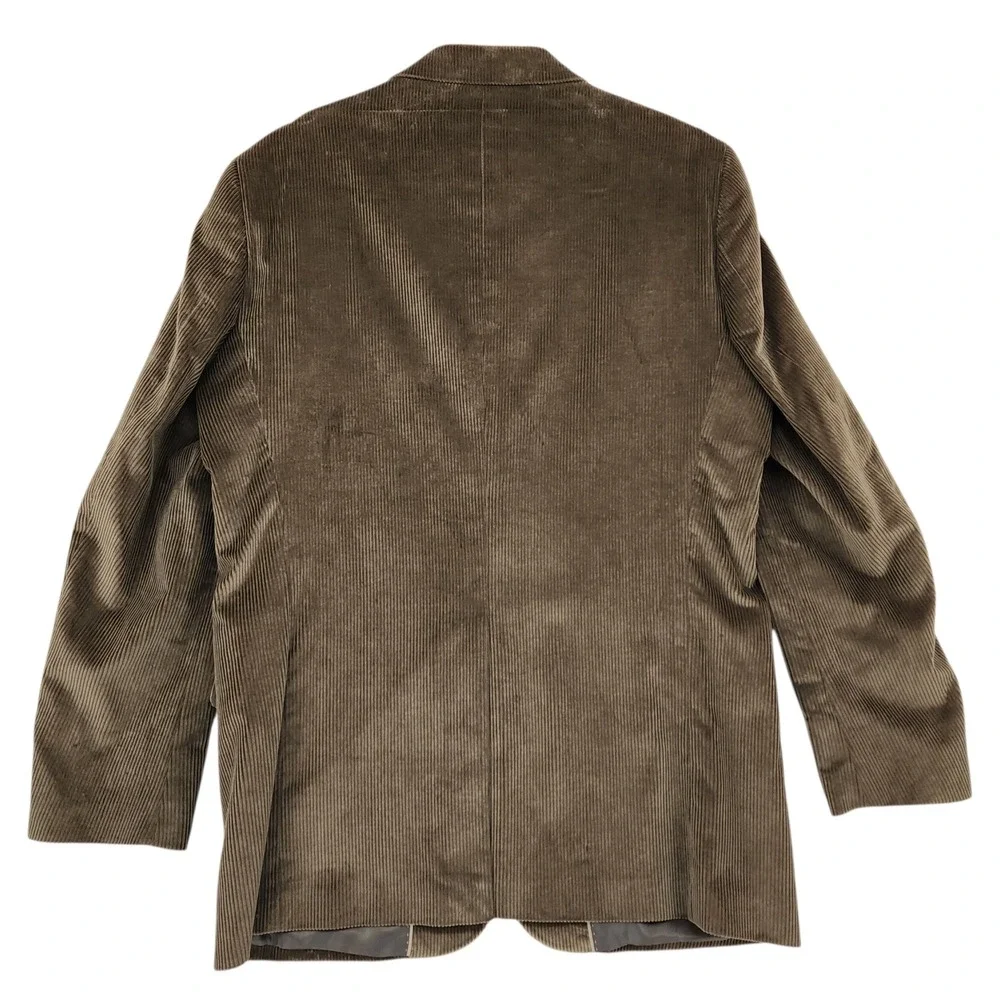 Corduroy Blazer 44R Long Men Brown 2 Button Sport Coat Jacket Meeting Street Dad